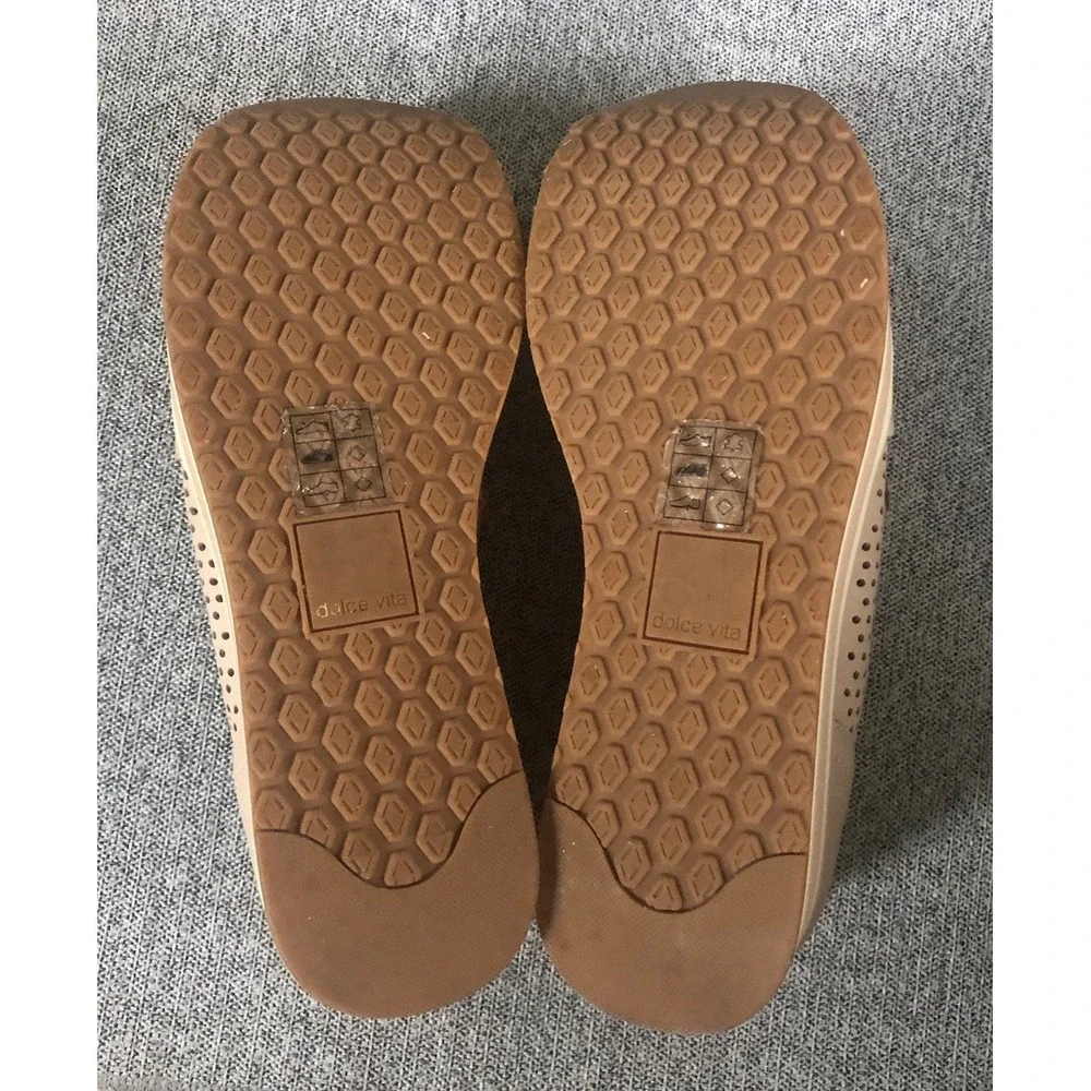 Dolce Vita Jhenee Shoes Perforated Platform slip-on Sneakers Sand Nubuck Women 8